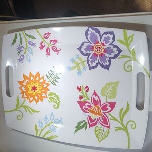 Longaberger Summertime Platter Melamine Never Used, Floral Print Melamine